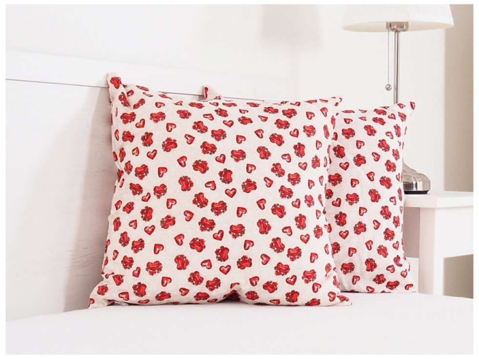 Dekorační polštářek 45x45 - Srdíčka