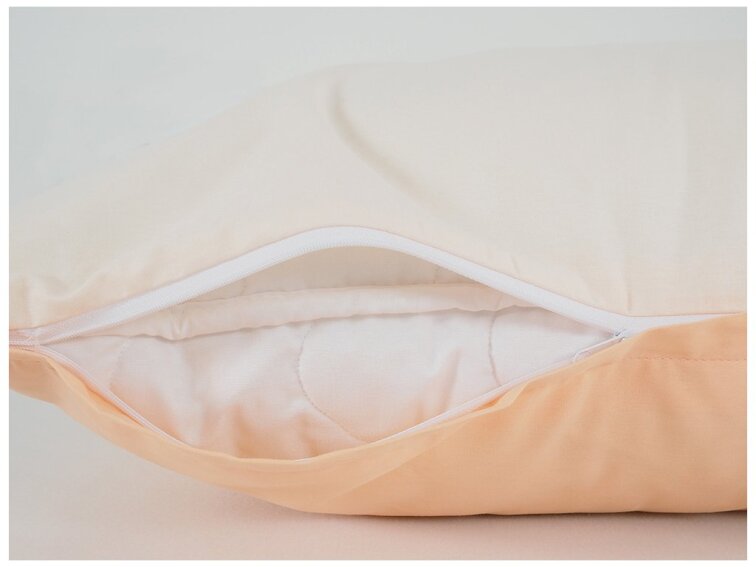 Povlak na visco polštář DOUBLE bavlna popelín 45x75 cm - meruňková/popelavá