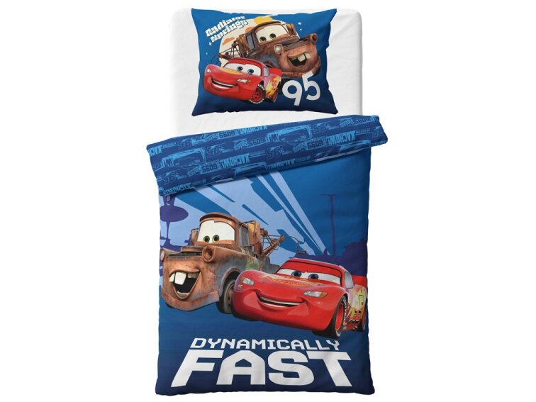 Bavlněné povlečení 140x200 + 70x90 cm - Cars 3 Blesk McQueen a Burák