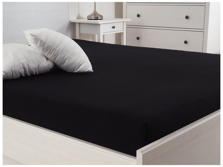 Jersey prostěradlo s elastanem Lycra - Černá