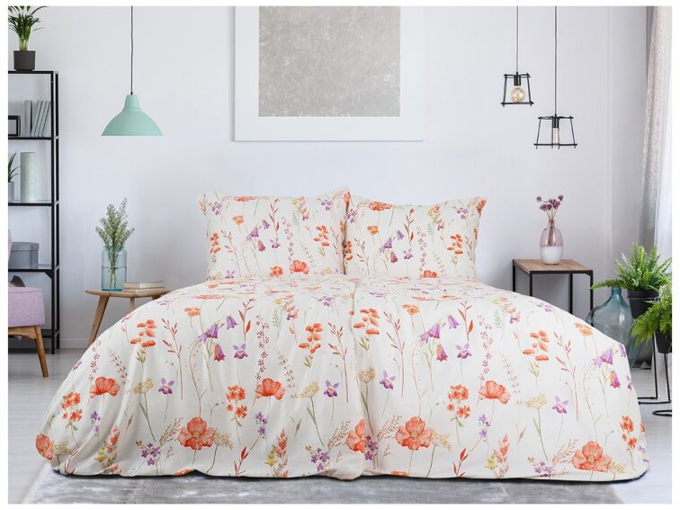 Povlečení DELUXE z bavlněného saténu 140x200+70x90 - Meadow