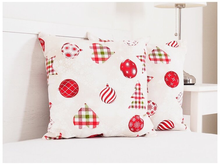 Vánoční dekorační polštářek 45x45 - Vánoční káro