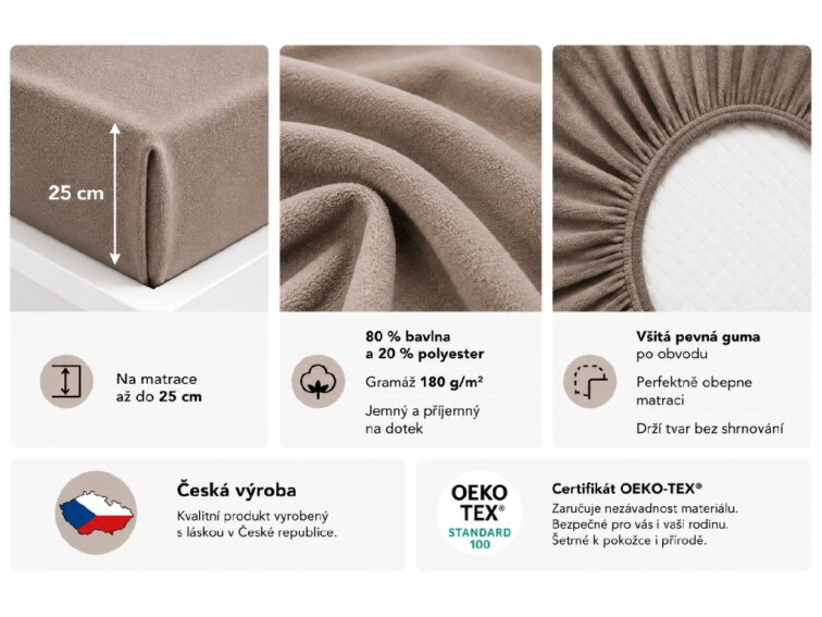 Prostěradlo Froté PERFECT - Ořechová