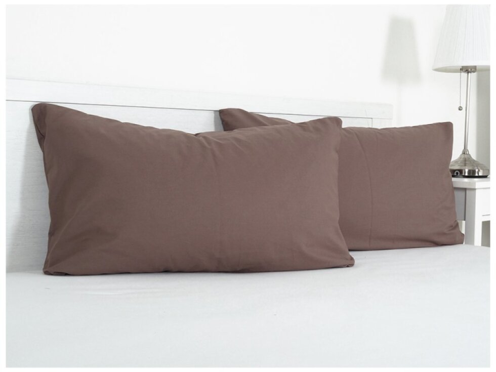 Povlak na visco polštář bavlna popelín 45x75 cm - hnědá