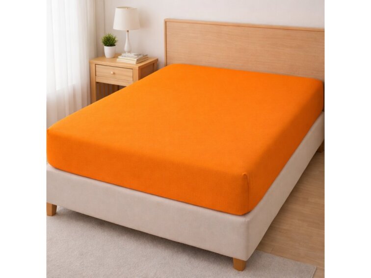 Prostěradlo Jersey VÝPRODEJ 180x200x35 Oranžové