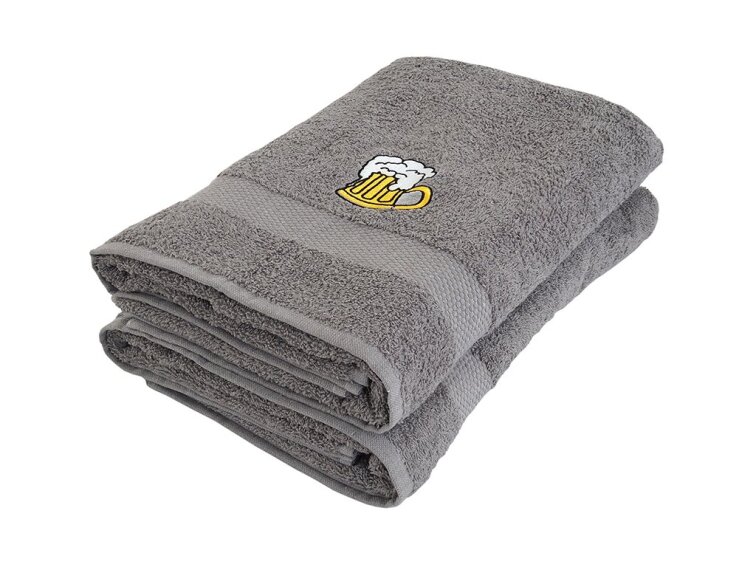 Osuška froté Adria 70x140 s výšivkou - Antracitová s pivem