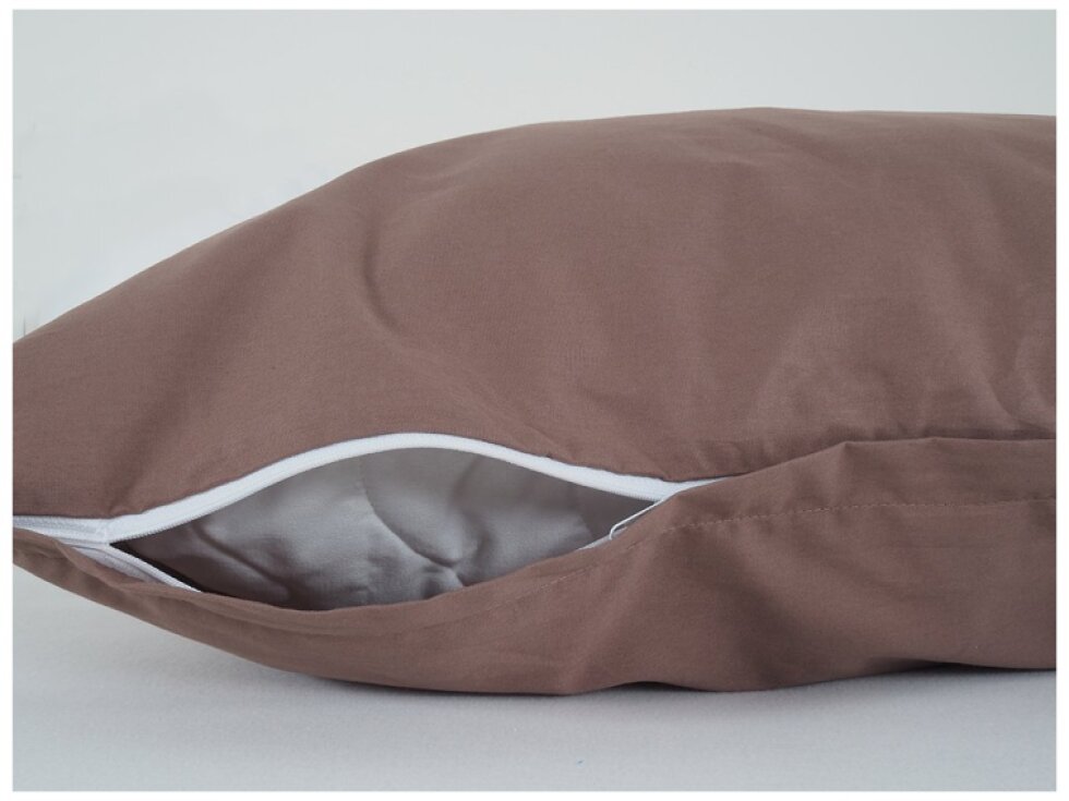 Povlak na visco polštář bavlna popelín 45x75 cm - hnědá