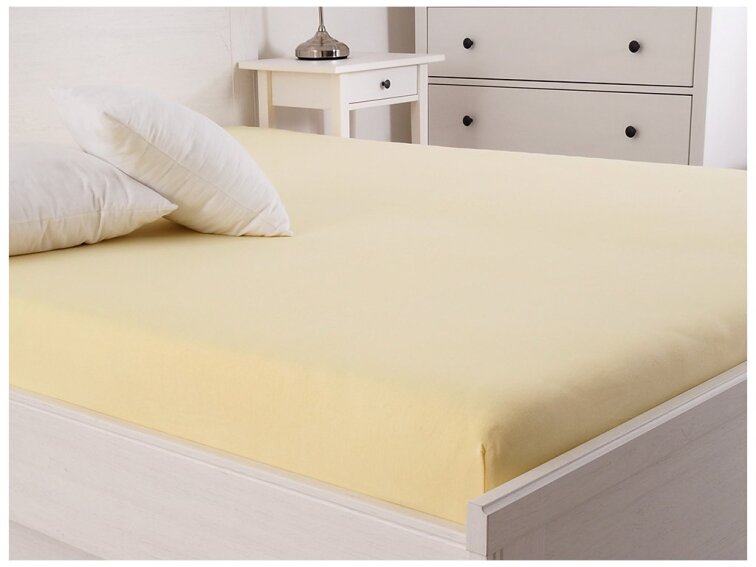 Jersey prostěradlo s elastanem Lycra - Vanilková