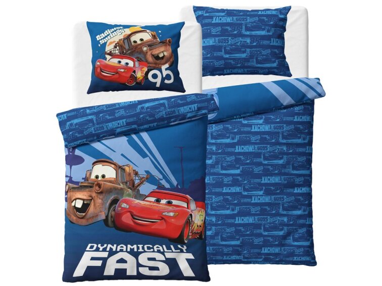 Bavlněné povlečení 140x200 + 70x90 cm - Cars 3 Blesk McQueen a Burák