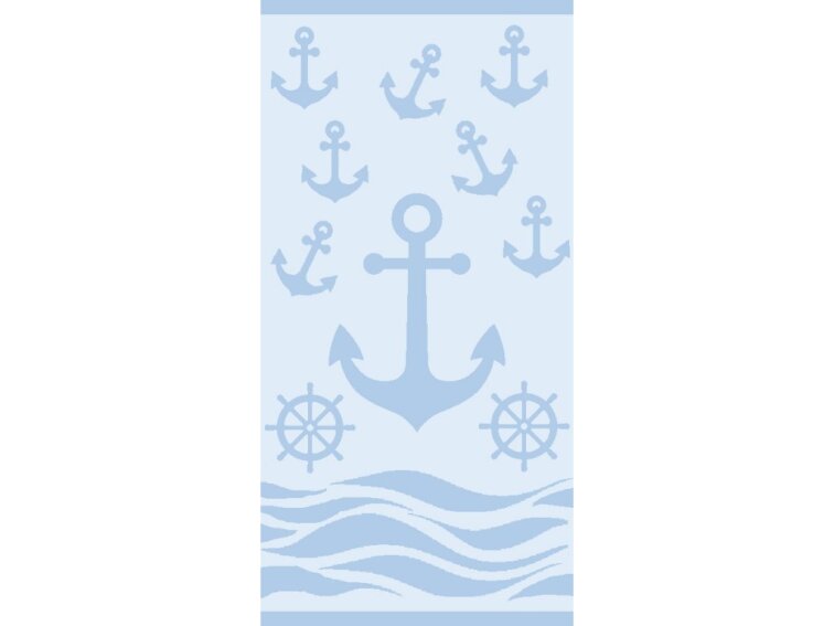 Plážová osuška velur 70 x 140 cm - Kotva 3 (K-19086)