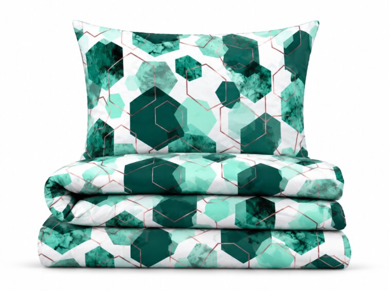 Povlečení DELUXE z bavlněného saténu 140x200+70x90 - Milagro Verde 009
