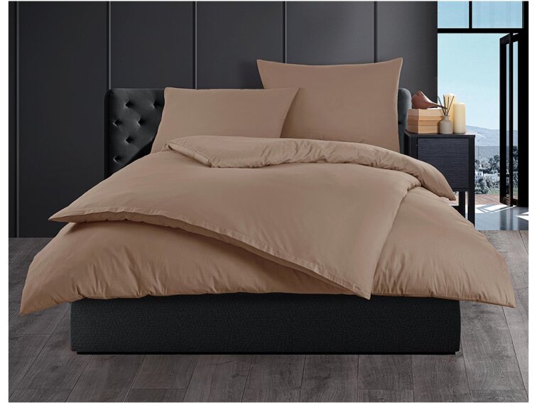 Bavlněné jednobarevné povlečení 140x200+70x90 - Color Světle Hnědé