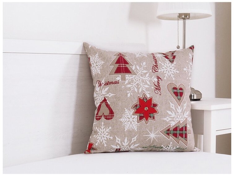 Vánoční dekorační polštářek 45x45 - Vánoční srdíčko