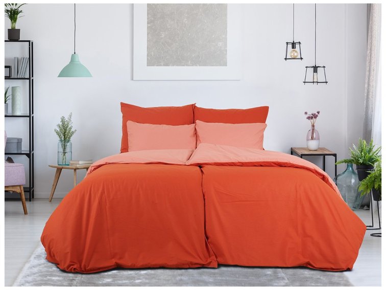 Povlečení BAVLNA Double face ZIP - Cihlová/Rezavá