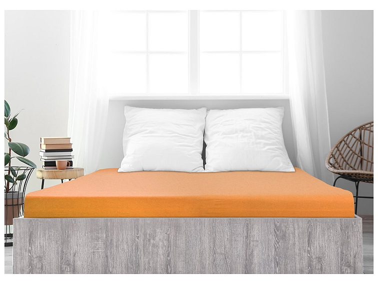 Jersey prostěradlo s elastanem Lycra - Meruňková