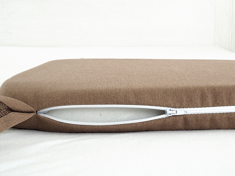 Sedák SUNSOL 40x40 se šňůrkami, ZIP - hnědá