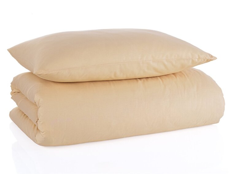 Bavlněné jednobarevné povlečení 140x200+70x90 - Color Béžové