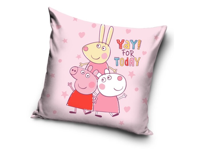 Polštářek licenční 40x40 - Prasátko Pepina kamarádky Zuzka a Rebeka