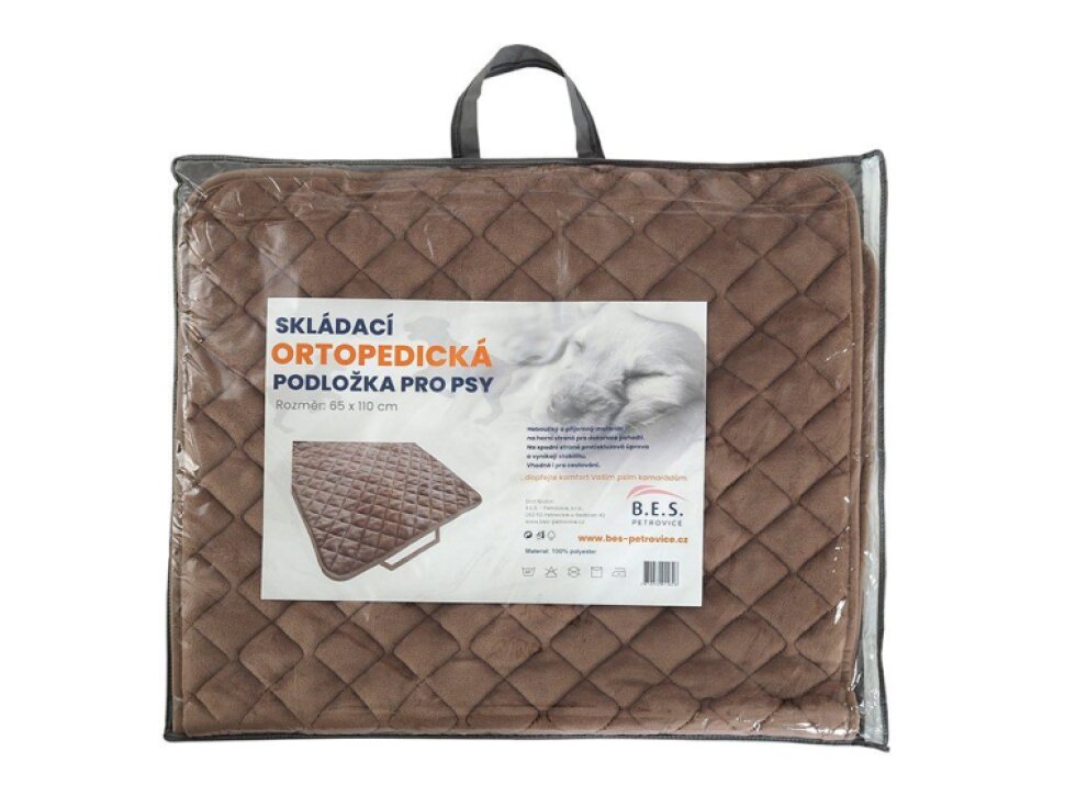 Ortopedická podložka pro zvířecí mazlíčky 65 x 110 cm - Hnědá