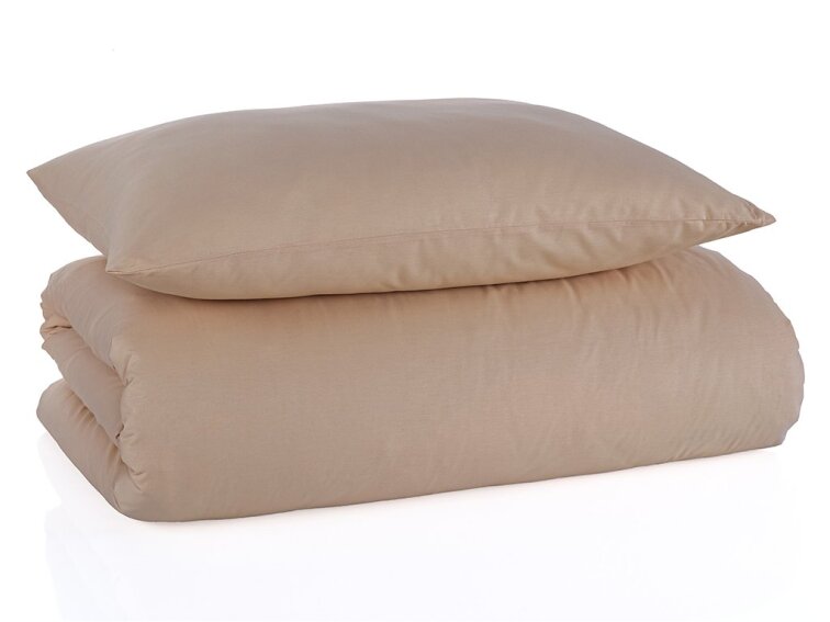 Bavlněné jednobarevné povlečení 140x200+70x90 - Color Světle Hnědé