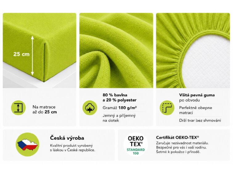 Prostěradlo Froté PERFECT - Svítivá zelená