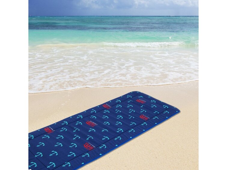 Plážové lehátko v ruličce - modré kotvičky