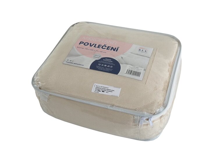 Povlečení MIKROFLANEL UNI - Bílá káva