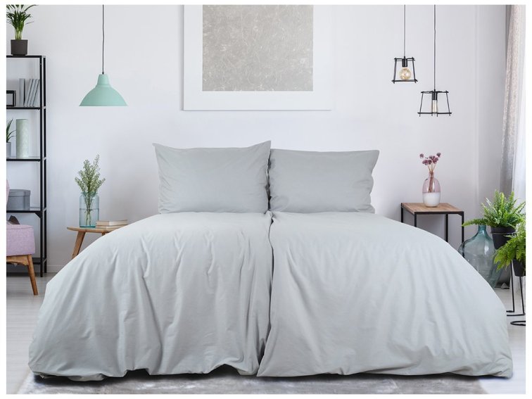 Povlečení BAVLNA Jednobarevné uzavírání ZIP - Šedá