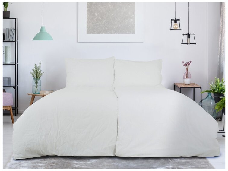 Povlečení jednobarevný KREP Hotel kapsa 140x200+70x90 - bílá