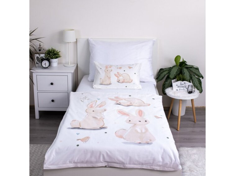 Povlečení Dětské do postýlky 100x135+40x60 - Králíčci