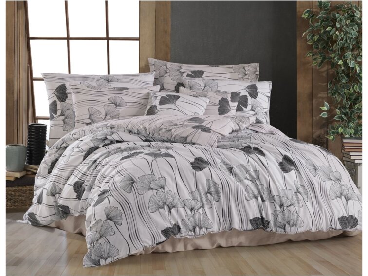 Povlečení BAVLNA 140x200+70x90 - Ginko Bílé