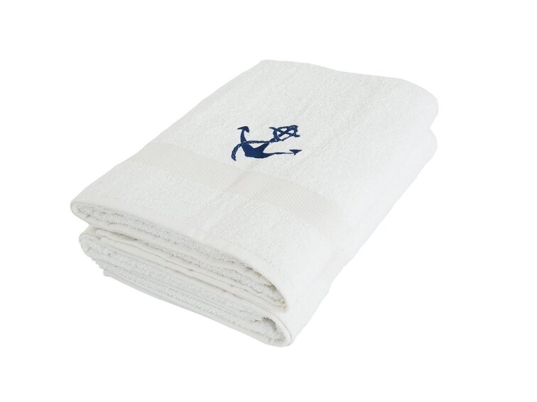Osuška froté Adria 70x140 s výšivkou - Bílá s kotvou