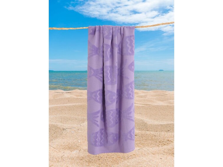 Plážová osuška velur 70 x 140 cm - Ryby (K-19067)