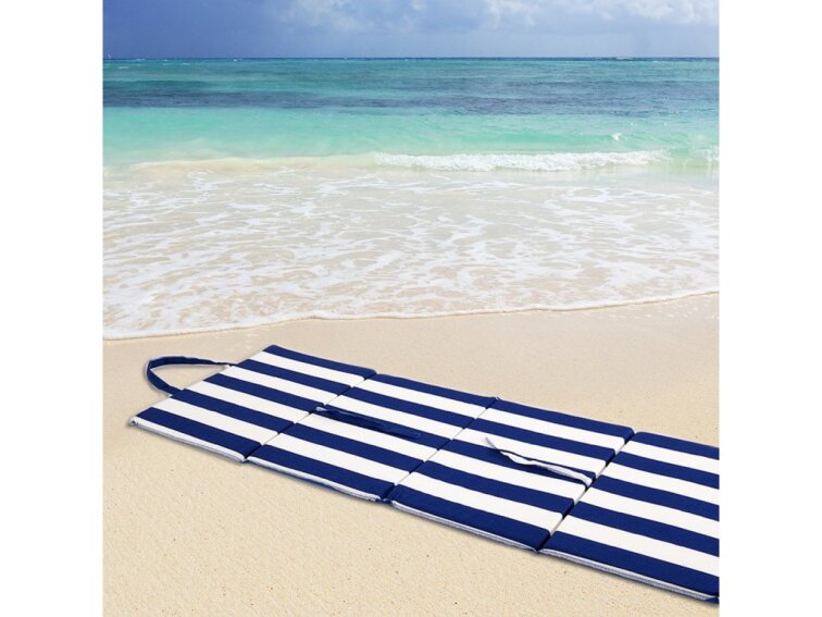 Plážové lehátko - modrobílé pruhy