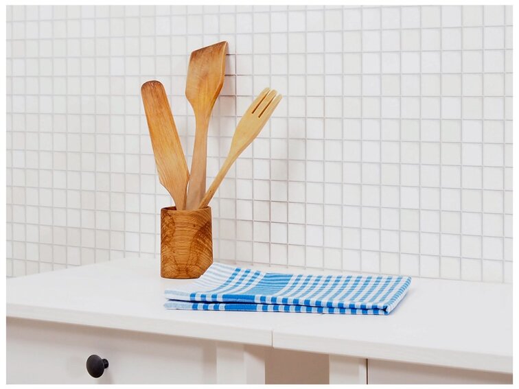 Kuchyňská utěrka káro 45x70 - Modrá