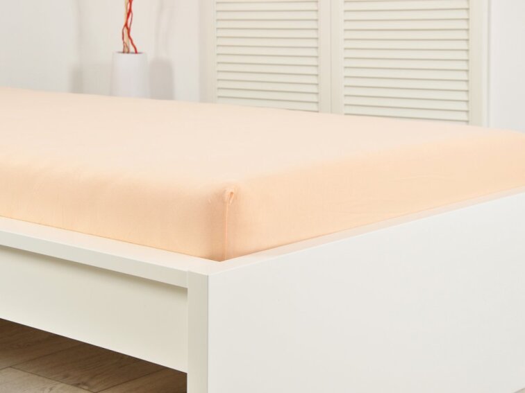 Prostěradlo Jersey bavlna IDEAL - Meruňková