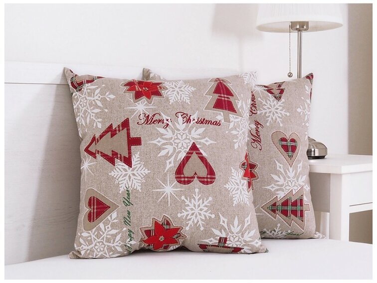 Vánoční dekorační polštářek 45x45 - Vánoční srdíčko