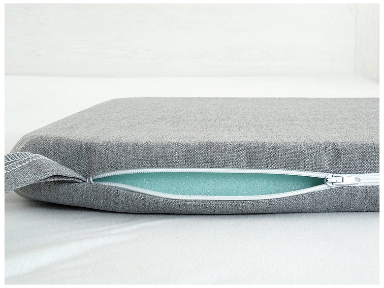 Sedák SUNSOL 40x40 se šňůrkami, ZIP - šedá