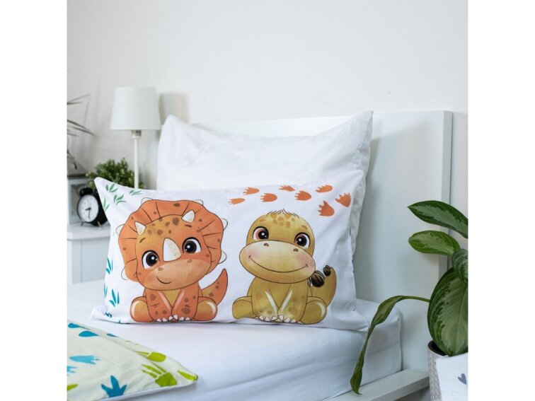 Povlečení bavlněné do postýlky 135x100+40x60 - Dino "02" baby