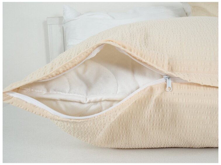 Povlečení jednobarevný KREP ZIP 140x200+70x90 - béžová