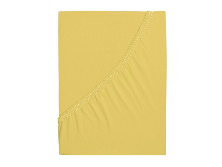 Prostěradlo Jersey česaná bavlna MAKO - Žlutá