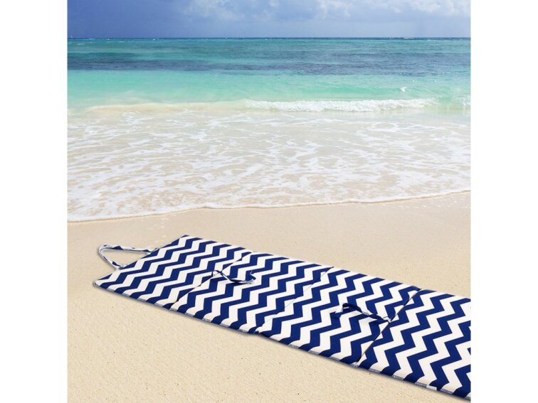 Plážové lehátko - modrobílé cik cak