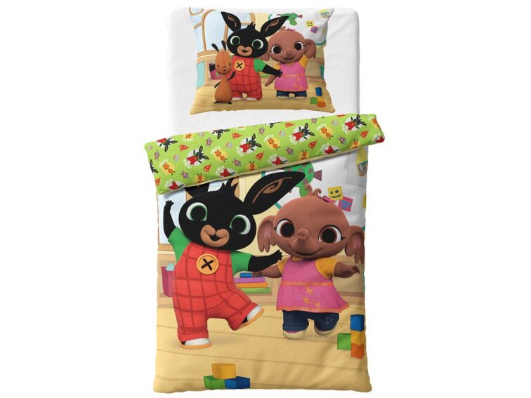 Bavlněné povlečení 140x200 + 70x90 cm - Zajíček Bing a Sula ve školce