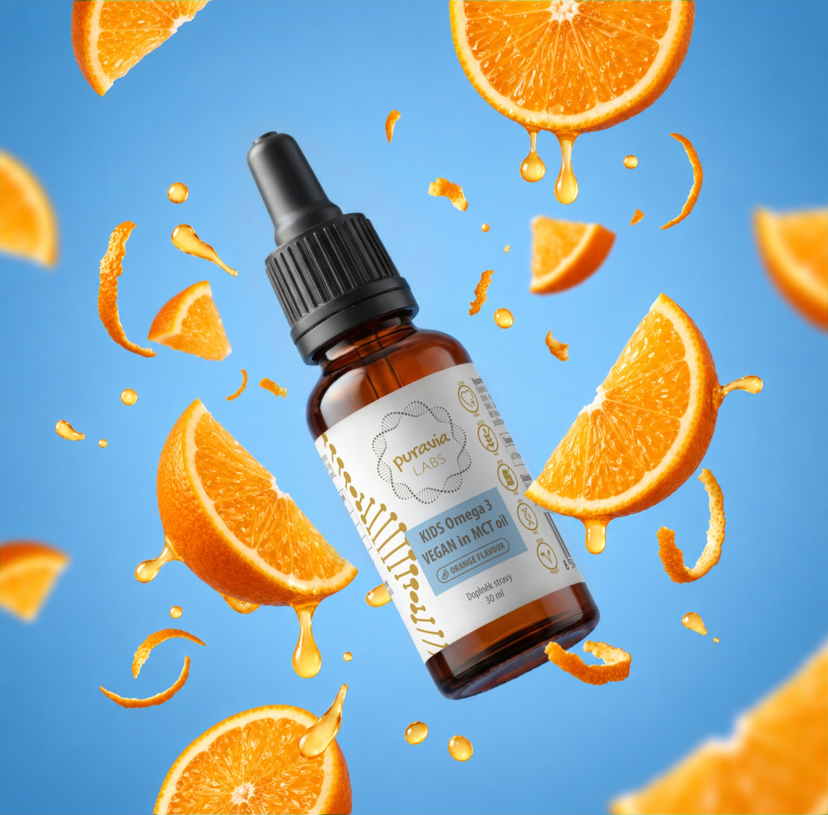 KIDS Omega 3 VEGAN - pomaranč, 30 ml