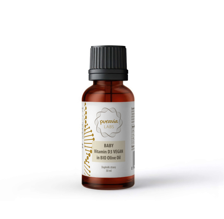 Vitamín D3 VEGAN pre deti v olivovom oleji, 30 ml