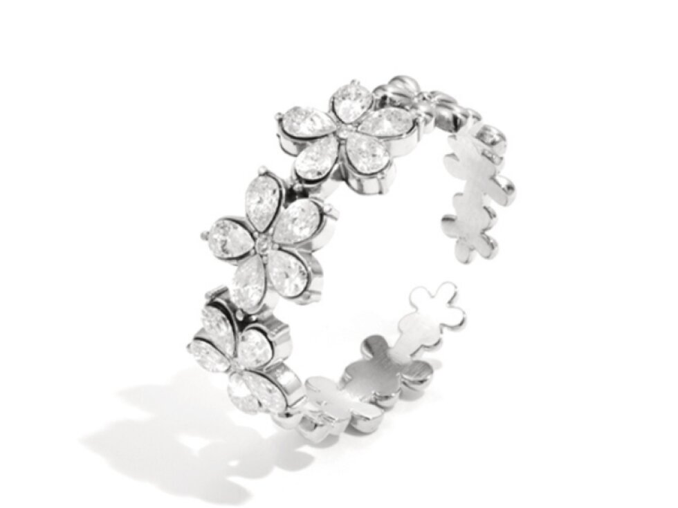 Prsten SHINY FLOWERS Silver