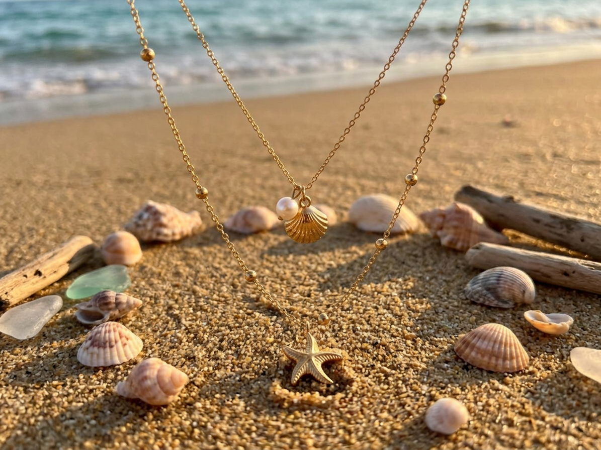 Dvojitý náhrdelník SEA CHARM Gold