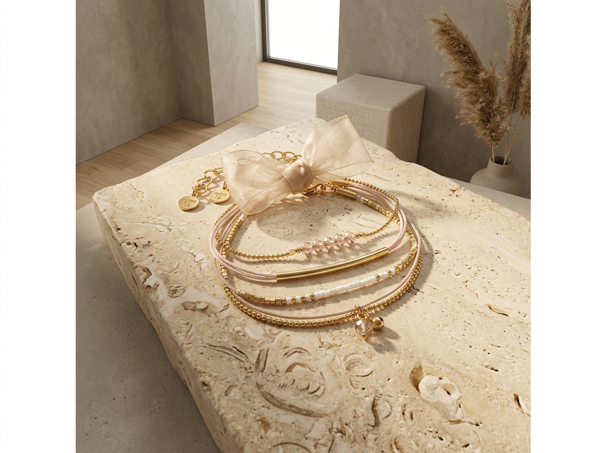 Set náramků WHITE & NATURAL Gold