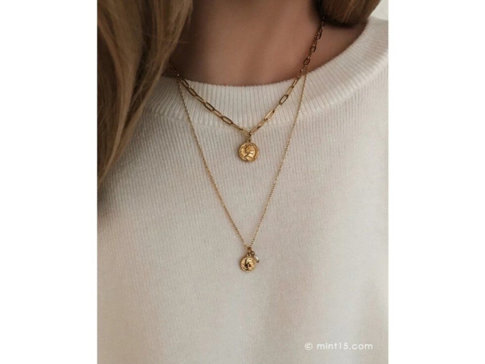Náhrdelník Little Coin & Pearl Gold