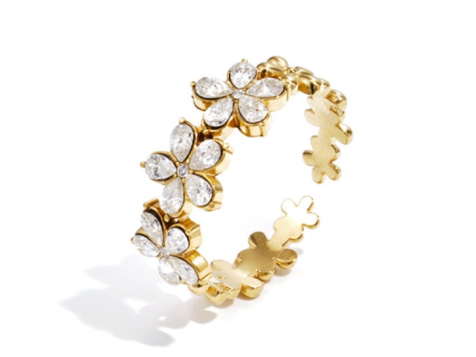 Prsten SHINY FLOWERS Gold